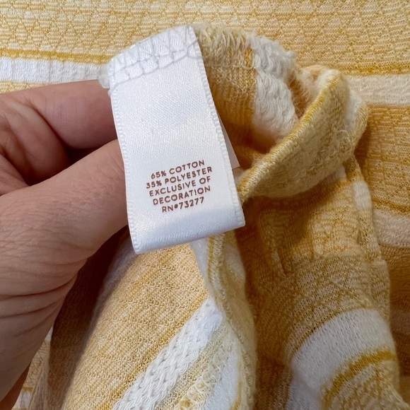 LC Lauren Conrad: Short Sleeve Tee: Yellow Stripe: Large - Picture 3 of 6
